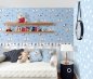 Preview: Raschtextil Wolkentapete blau im Kinderzimmer