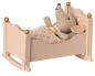 Mobile Preview: Maileg Wiege Cradle Holz rosa