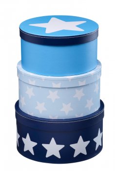 Pappboxen 3er-Set 'Star' blau Kidsconcept