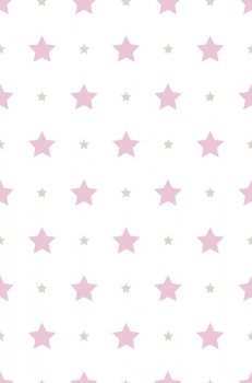 Raschtextil Kindertapete Sterne weiß rosa