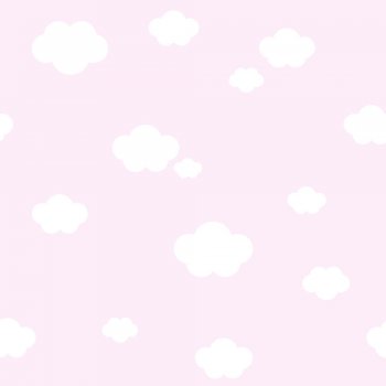 Raschtextil Kindertapete Wolken rosa weiß