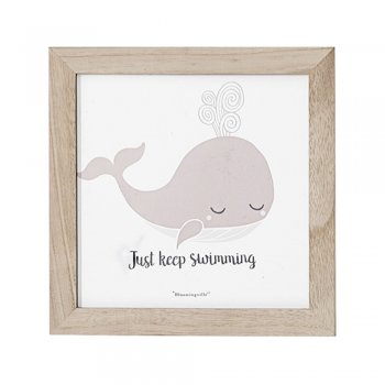 Kinderzimmerbild 'Wal' 20x20cm Bloomingville