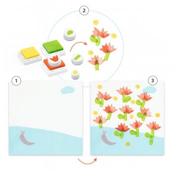 Djeco Stempel Set 3-6 Blumen