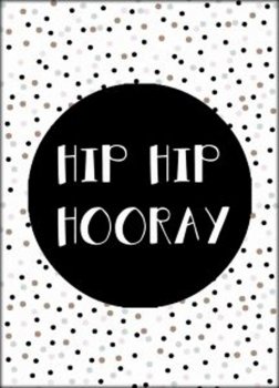Posterkarte 'Hip Hip Hooray' 15 x 10,5cm Fabsworld