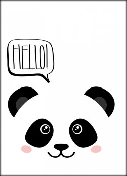 Posterkarte 'Hello Panda' 15 x 10,5cm Fabsworld