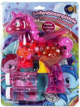 Funtrading Seifenblasenpistole Einhorn pink mit LED Licht