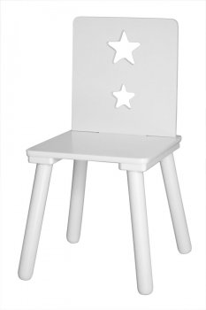 Kinderstuhl in weiß mit Sternenmotiv