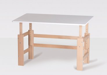 Manis-h höhenverstellbarer Schreibtisch 115cm weiß/natur