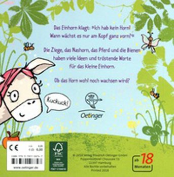 Kinderbuch 'Das Einhorn ohne Horn vorn' Oetinger