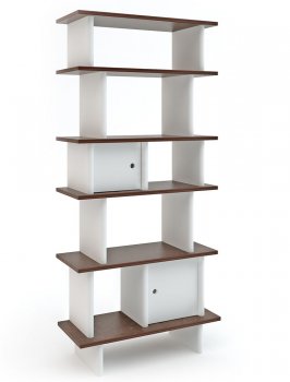 Oeuf Regal Vertical Mini Library Weiß Wallnuss