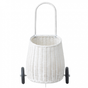 Olli Ella Rattan Trolley Luggy weiss