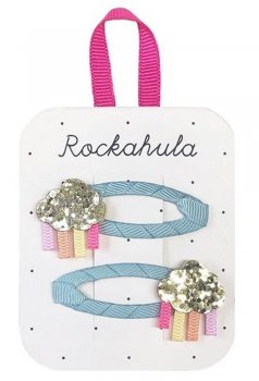 Rockahula Glitzer Haarspangen 2er Set Regenwolke