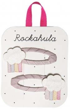 Rockahula Glitzer Haarspangen 2er Set Regenwolke rosa