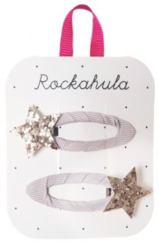 Rockahula Glitzer Haarspangen 2er Set Sterne grau