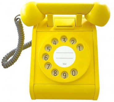 Kiko+ & gg* Retro Telefon Holz gelb