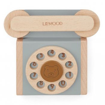 LIEWOOD Selma Spielzeug Telefon Holz blau fog multi mix