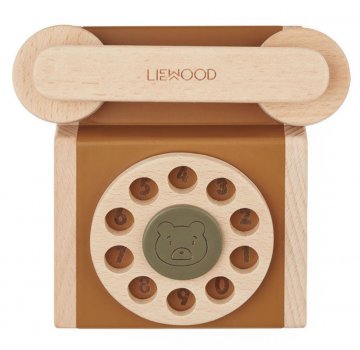 LIEWOOD Selma Spielzeug Telefon Holz caramel