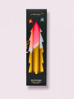 Pink Stories Dip Dye Kerzen Xmas Fireworks