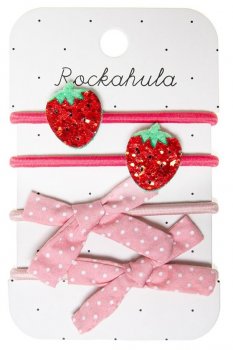 Rockahula Glitzer Haargummi 4er Set Erdbeeren