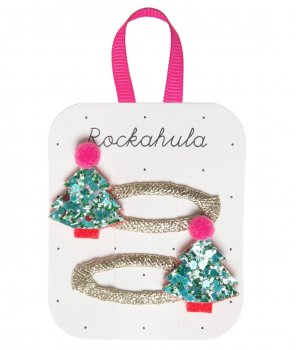 Rockahula Glitzer Haarspangen 2er Set Weihnachtsbaum