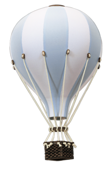 Super Balloon Deko Heißluftballon hellblau weiß L 50cm