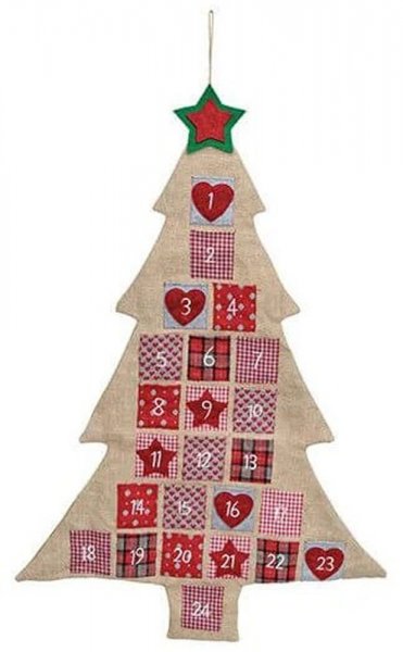 Adventskalender Tannenbaum Jute