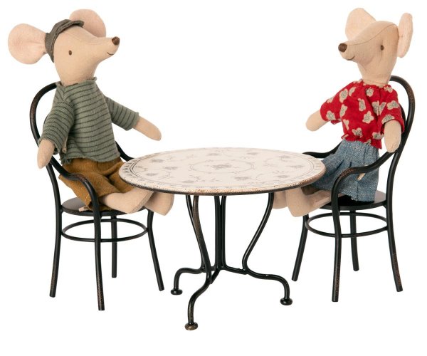 Maileg Puppenhaus Esstisch Set mit 2 Stühlen