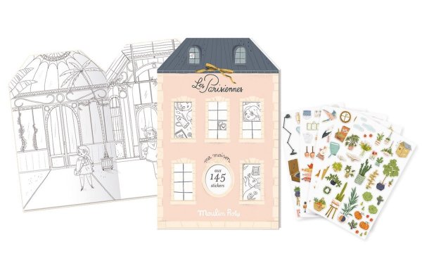 Moulin Roty Malbuch mit Stickern Les Parisienne