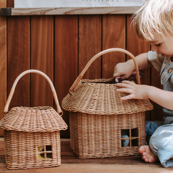 Olli Ella Rattan Korb Hutch groß