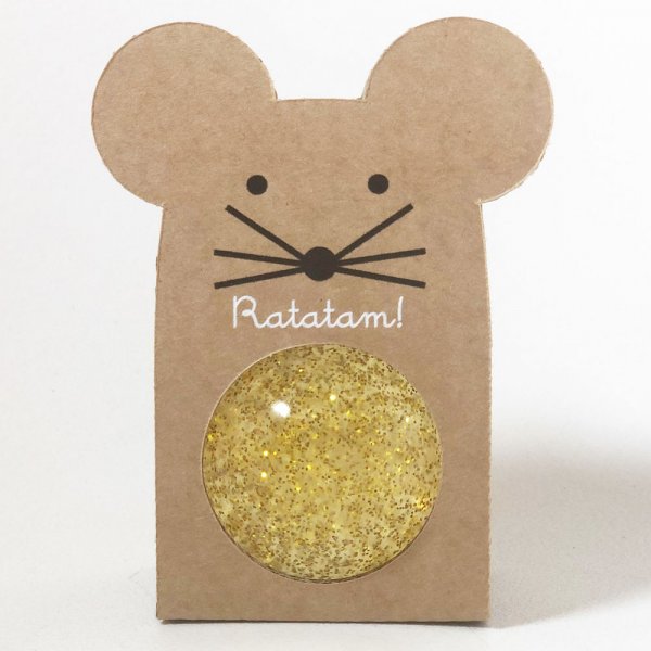 Ratatam Glitzer Flummi Maus gold