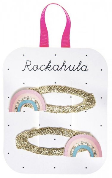 Rockahula Glitzer Haarspangen 2er Set Regenbogen gold