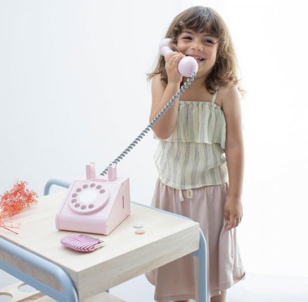 Kiko+ & gg* Retro Telefon Holz rosa