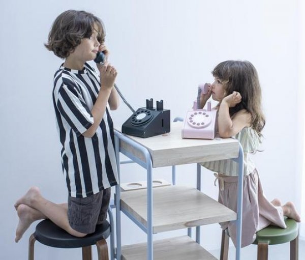 Kiko+ & gg* Retro Telefon Holz rosa