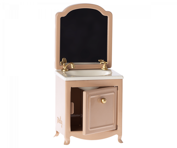 Maileg Waschbecken Kommode mit Spiegel rosa