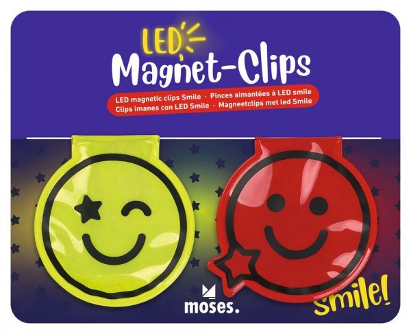 Moses Magnet Clips LED Smile rot