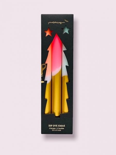 Pink Stories Dip Dye Kerzen Xmas Fireworks