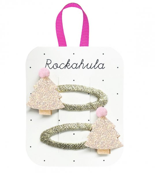 Rockahula Glitzer Haarspangen 2er Set Weihnachtsbaum gold