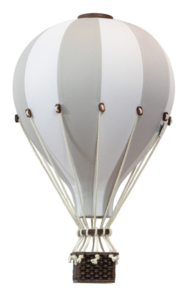 Super Balloon Deko Heißluftballon grau weiß L